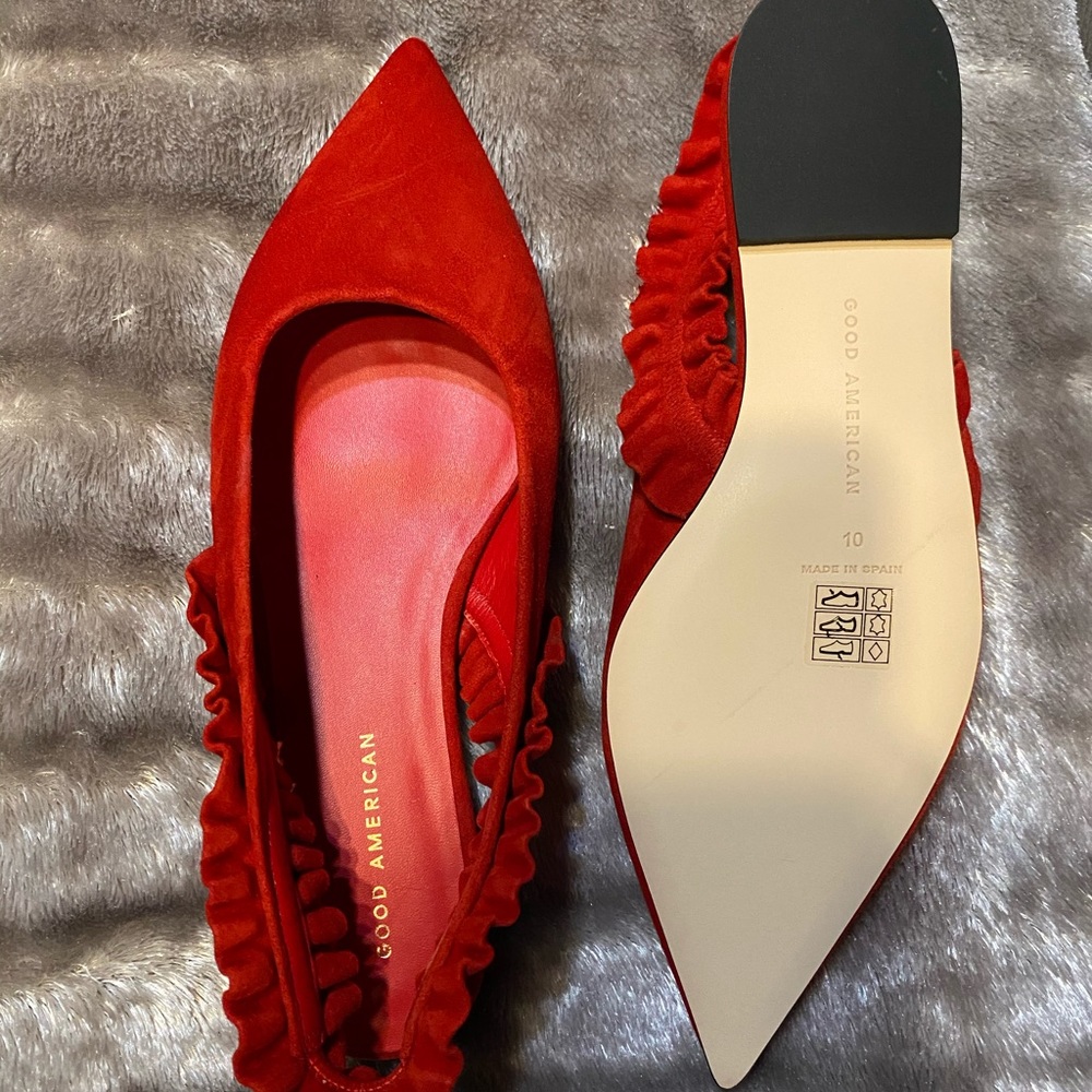 Brand New, Red “Good American” Flats!